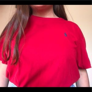 red polo t shirt